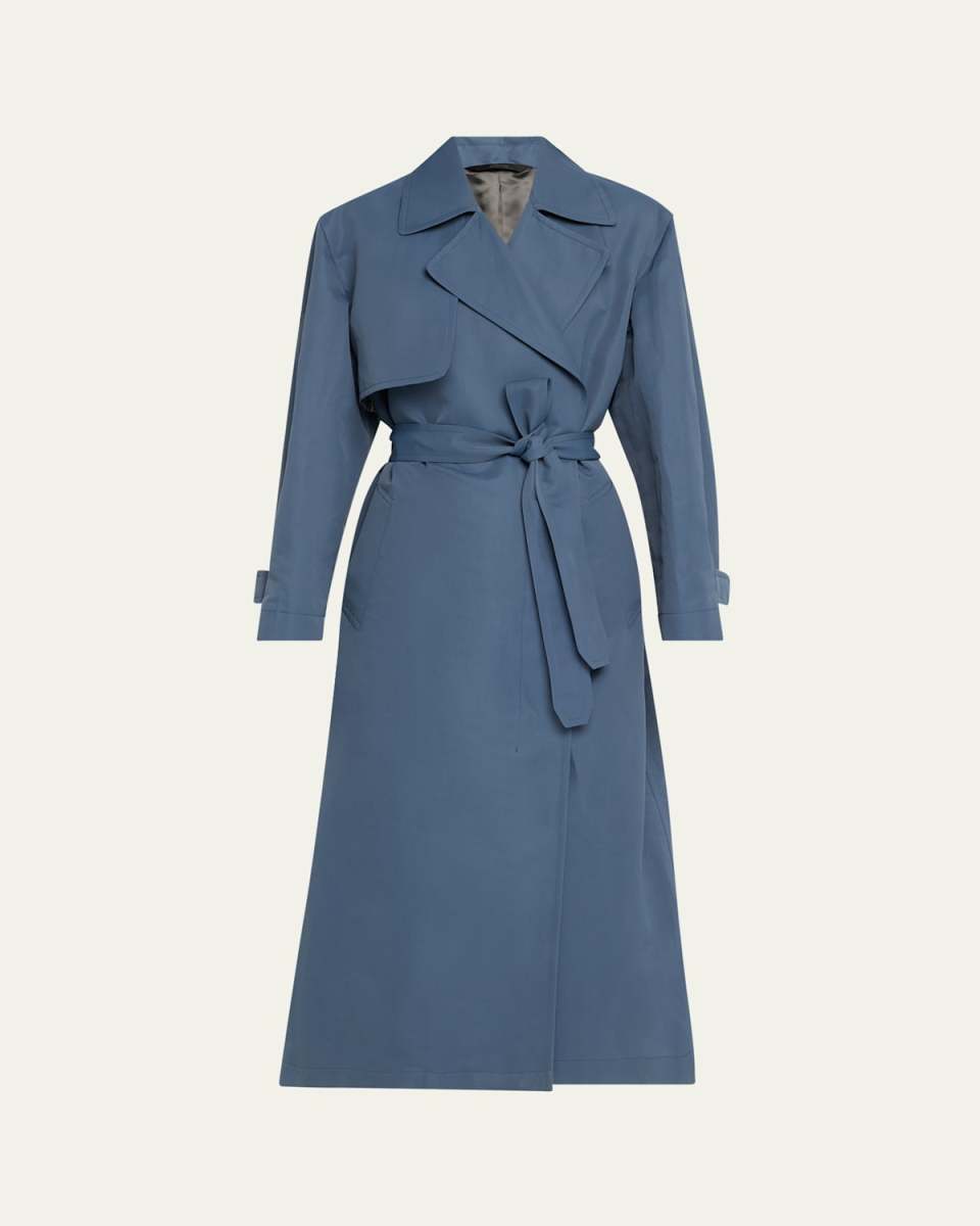 Belted Techno Silk Trench Coat